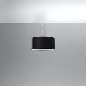 Závěsné svítidlo Otto, 1x černé textilní stínítko, (bílé sklo), (fi 50 cm)