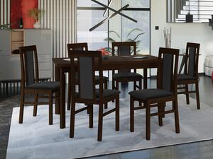 Rozkládací stůl se 6 židlemi - AL34, Barva dřeva: ořech, Potah: Kronos 7 Mirjan24 5903211245183