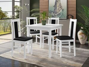 Jídelní stůl se 4 židlemi - AL27, Barva dřeva: bílá-L, Potah: Zetta 297 Mirjan24 5903211266799