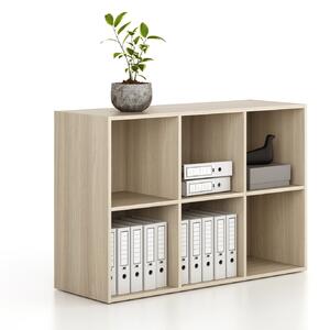 Regál FRAME, nízký, 3 sloupce, 881 x 1299 x 450 mm, dub přírodní