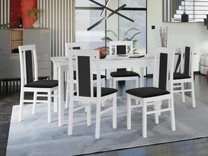 Rozkládací stůl se 6 židlemi - AL34, Barva dřeva: bílá, Potah: Kronos 7 Mirjan24 5903211245206