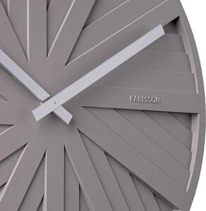 KARLSSON Nástěnné hodiny Slides šedé 40 × 2,5 cm