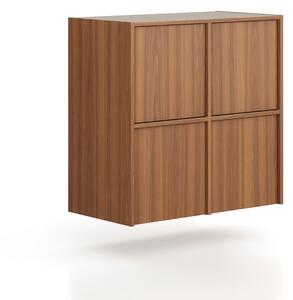 Nástavba pro skříně FRAME, 4x dveře, 872 x 450 x 854 mm, PUSH-lock, ořech