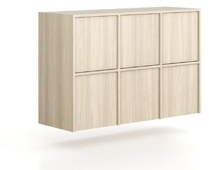 Nástavba pro skříně FRAME, 6x dveře, 1299 x 450 x 854 mm, PUSH-lock, dub přírodní