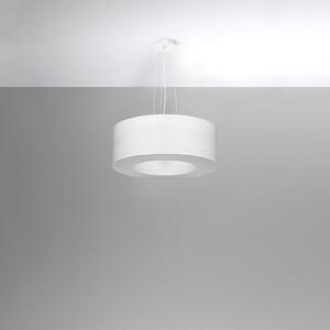 Závěsné svítidlo Saturno, 1x bílé textilní stínítko, (bílý plast), (fi 50 cm)