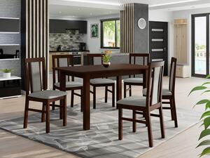 Rozkládací stůl se 6 židlemi - AL65, Barva dřeva: ořech, Potah: Hygge D91 Mirjan24 5903211268618
