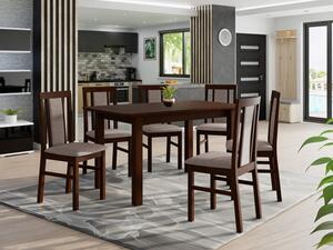 Rozkládací stůl se 6 židlemi - AL65, Barva dřeva: ořech, Potah: Kronos 7 Mirjan24 5903211245305