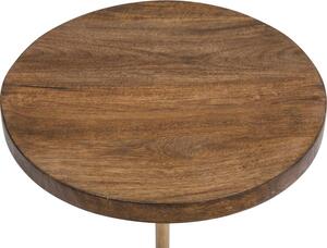 Konferenční stolek z mramoru a dřeva, ? 35,5 cm