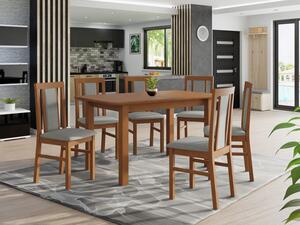 Rozkládací stůl se 6 židlemi - AL65, Barva dřeva: ořech, Potah: Hygge D20 Mirjan24 5903211268595