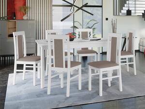 Rozkládací stůl se 6 židlemi - AL34, Barva dřeva: bílá-L, Potah: 25x - Paros 2 Mirjan24 5902928905076