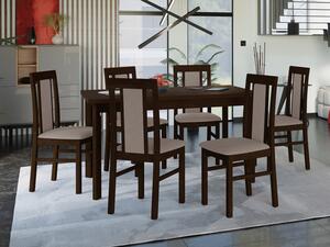 Rozkládací stůl se 6 židlemi - AL34, Barva dřeva: ořech, Potah: Hygge D20 Mirjan24 5903211269691