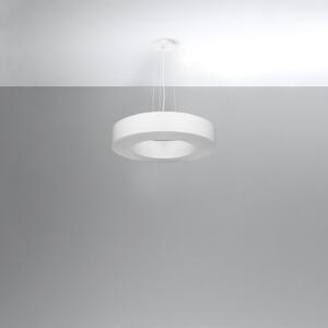 Závěsné svítidlo Saturno Slim, 1x bílé textilní stínítko, (bílý plast), (fi 50 cm)