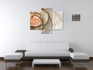 Obraz na plátně Nádherná růže fraktál - 3 dílný Rozměry: 170 x 50 cm