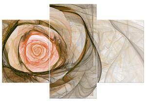 Obraz na plátně Nádherná růže fraktál - 3 dílný Rozměry: 170 x 50 cm