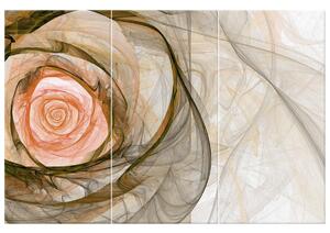 Obraz na plátně Nádherná růže fraktál - 3 dílný Rozměry: 30 x 90 cm