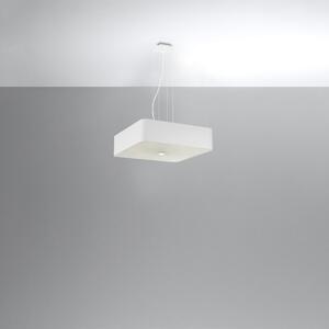 Závěsné svítidlo Lokko, 1x bílé textilní stínítko, (bílé sklo), (55 cm)