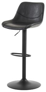 Židle barová, černá ekokůže, kov černá AUB-714 BK