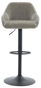Židle barová, potah šedá látka v dekoru vintage kůže, chromová podnož AUB-716 GREY3