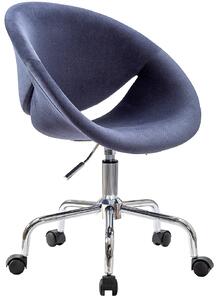 Čalouněná židle na kolečkách Celeste - tmavě modrá