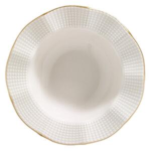 Jídelní sada 24 ks bílá/zlatá/porcelán