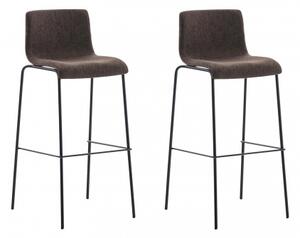 2 ks / set barová židle Hoover látkový potah, černá, hnědá