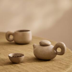 Hnědá keramická čajová souprava Kave Home Tersilia
