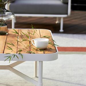 Bílý teakový zahradní konferenční stolek No.100 Mindo 83,5 x 83,5 cm