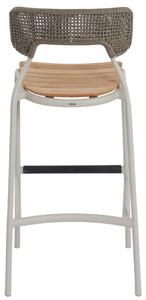 Béžová zahradní barová židle No.102 Mindo s teakovým sedákem 78,5 cm