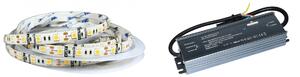ELMET LED pásek SL60 14,4W/m studená bílá 12V IP65 10m + LED zdroj LED zdroj 0-200W 12V IP67