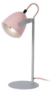 Lucide 05537/01/66 dětská stolní lampička Dylan 1x25W | E14 - růžová, kov, nastavitelná, vypínač na kabelu