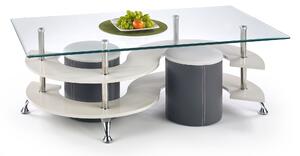 Konferenční stolek Noe 5 (s taburetky) (bílá + šedá). Vlastní profesionální přeprava až k Vám domů 770211