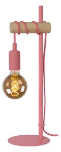 Lucide 08527/01/66 stolní lampička Pola 1x60W | E27- růžová, kov, vypínač na kabelu
