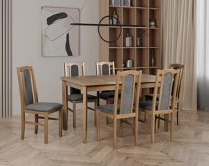 Drewmix jídelní sestava DX 11 + odstín dřeva (židle + nohy stolu) bílá, odstín lamina (deska stolu) bílá, potahový materiál látka