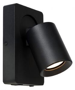 Lucide 09929/06/30 nástěnná bodová lampa Nigel 1x5W | LED GU10 | 320lm | 3000K - žárovka je součástí balení, černá, nastavitelná, vypínač na těle