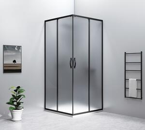 Gelco, SIGMA SIMPLY BLACK sprchové dveře posuvné pro rohový vstup 800 mm, sklo BRICK, GS2480B