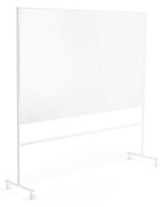 AJ Produkty Mobilní bílá tabule EMMA, oboustranná, 2000x1200 mm, bílý rám