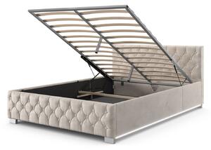 FurniGO Čalouněná postel Nizza 180x200 cm - béžová
