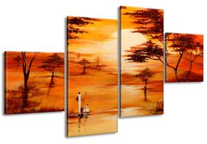 Gario 4 dílný obraz na plátně Nádherná Afrika Velikost: 160 x 90 cm