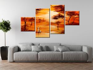 Gario 4 dílný obraz na plátně Nádherná Afrika Velikost: 160 x 90 cm