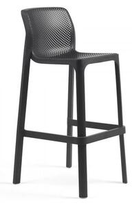 NARDI plastová barová židle NET s nižším sedem Odstín: Antracite - Černá