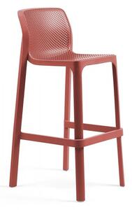 NARDI plastová barová židle NET s nižším sedem Odstín: Corallo - Červená