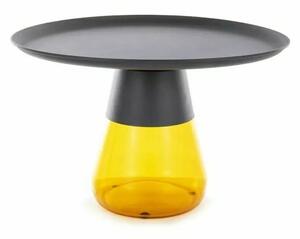 Signal Konferenční stolek Tiffany 70 cm žlutý/černý mat