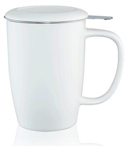 Kusmi Tea Vysoký hrnek na čaj T.TOTEM s nerezovým sítkem, 0,44 l, bílý 5000000290