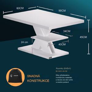 FurniGO Konferenční stolek Detroit 90x60x45cm - bílý
