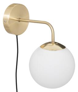 Skleněná nástěnná lampa, zlatá Dris, Ø 15 cm