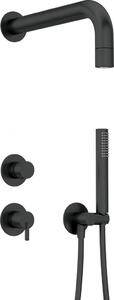 DEANTE - Silia černá jednoručková, baterie Podomítkový sprchový set, s pevnou sprchovou hlavicí NQS_N9XK