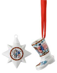 Rosenthal Vánoční set porcelánová mini hvězda a mini botička, Vánoční dárky, limitka 02481-727355-28622