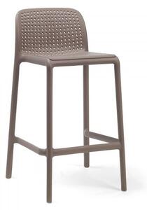 NARDI plastová barová židle BORA s nižším sedem Odstín: Tortora - Hnědá
