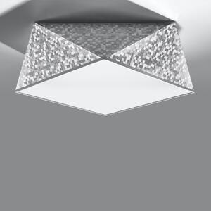 Stropní svítidlo Hexa, 1x šedé plastové stínítko, (bílý plast), (35 cm)