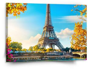 Sablio Obraz Paříž Eifellova věž Flowers - 150x110 cm